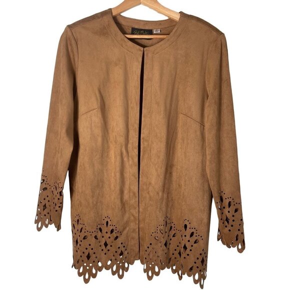 Bob Mackie Tops - Bob Mackie Wearable Art Faux Suede Jacket Womens Size M